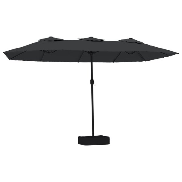 vidaXL Parasol de jardin à double tête noir 449x265 cm