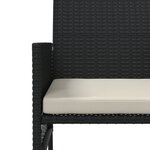 vidaXL Canapé de jardin table à thé et tabourets Résine tressée Noir