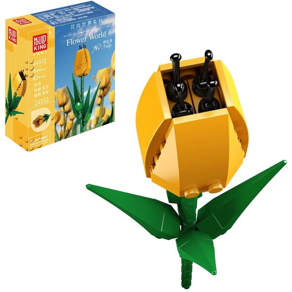 Mould King 24012 - Ensemble de construction artificielle en forme de bourgeon de tulipe
