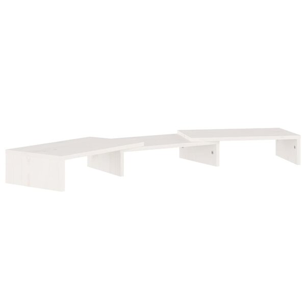 vidaXL Support de moniteur Blanc 80x24x10 5 cm Bois de pin solide