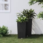 vidaXL Jardinière et intérieur amovible anthracite 11/26 5 L rotin PP