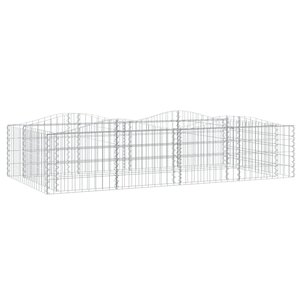 vidaXL Lit surélevé à gabions arqué 200x100x50 cm Fer galvanisé