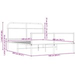 vidaXL Cadre de lit en métal sans matelas chêne marron 160x200 cm