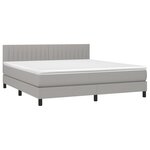 vidaXL Sommier à lattes de lit avec matelas Gris clair 180x200cm Tissu