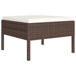 vidaXL Salon de jardin 5 Pièces avec coussins résine tressée marron