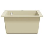 vidaXL Évier de cuisine Granit Seul lavabo Beige