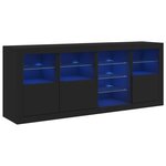 vidaXL Buffet avec lumières LED noir 164x37x67 cm