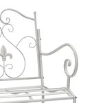 vidaXL Banc de jardin en acier blanc avec un design à lattes  104 cm