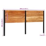 vidaXL Tête de lit 200 cm bois massif d'acacia et fer