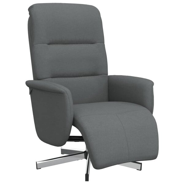 vidaXL Fauteuil inclinable avec repose-pieds gris foncé tissu