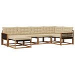 vidaXL Ensemble de canapés d'extérieur 6 pc Naturel et Beige