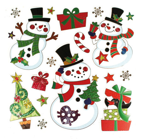 Stickers métallisés bonhomme de neige Cadeaux 18 pièces