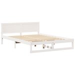 vidaXL Cadre de lit Blanc Bois de pin massif 160 x 200 cm Durable