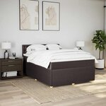 vidaXL Sommier à lattes de lit avec matelas Marron foncé 140x190 cm