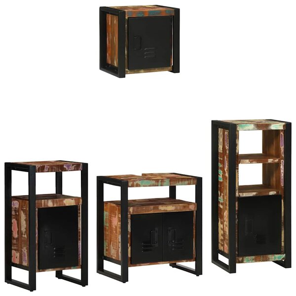 vidaXL Ensemble de mobilier de salle de bain avec étagère 4 Pièces