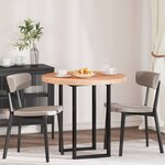 vidaXL Plateau de table Autre Marron clair Ø 80 x 4 cm Chêne massif