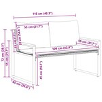 vidaXL banc avec coussin Noir et turquoise 115 x 65 x 72 cm Rotin