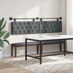 vidaXL Tête de lit suspendue Gris foncé Tissu