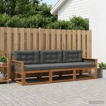 vidaXL Ensemble de canapés d'extérieur 3 Pièces Naturel et Anthracite