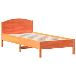 vidaXL Cadre de lit sans matelas cire marron 90x200 cm bois pin massif