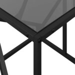 vidaXL Table basse avec dessus en verre noir 98 5x50x41 cm acier