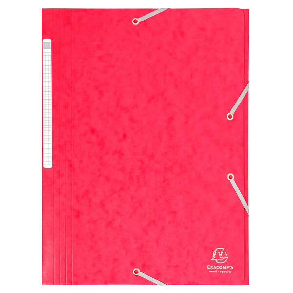 Chemise à élastiques Maxi capacity carte lustrée 425g Nature Future A4 Rouge EXACOMPTA
