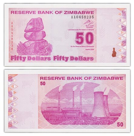 Billet de Collection 50 Dollars 2009 Zimbabwe - Neuf - P96