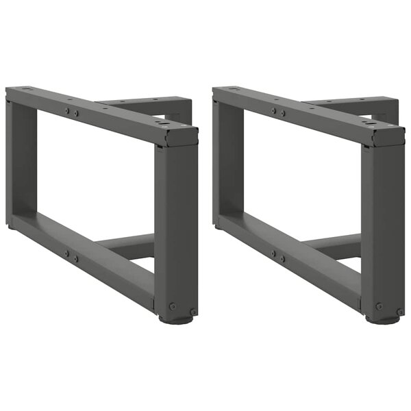 vidaXL Pieds de table basse en T  2 pièces  anthracite  60 x 25 x (30-31) cm  acier