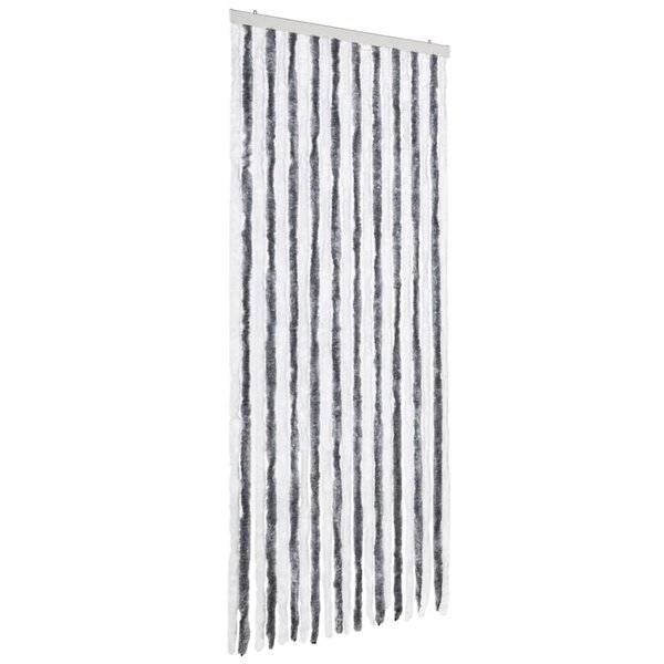 vidaXL Moustiquaire Gris et blanc 90x220 cm Chenille