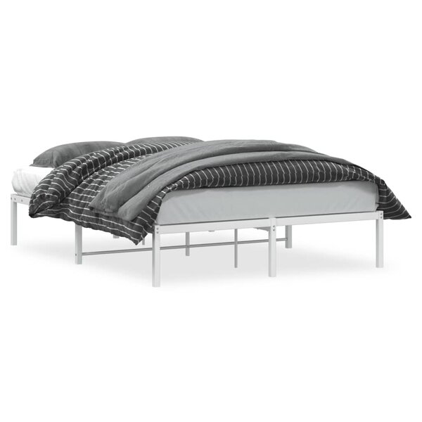 vidaXL Cadre de lit métal blanc 135x190 cm