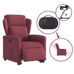 vidaXL Fauteuil inclinable électrique rouge bordeaux tissu