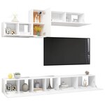 vidaXL Ensemble de meuble TV 6 Pièces Blanc Bois d'ingénierie