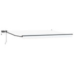 vidaXL Store rétractable manuel avec LEDs Blanc et anthracite 4 × 3 m