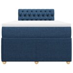 vidaXL Sommier à lattes de lit avec matelas bleu 120x190 cm tissu