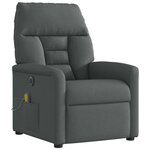 vidaXL Fauteuil inclinable de massage électrique gris foncé tissu