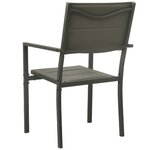 vidaXL Chaises de jardin lot de 2 Textilène acier Gris et anthracite