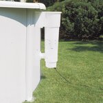 Piscine blanche avec cadre en acier diamètre 500 cm