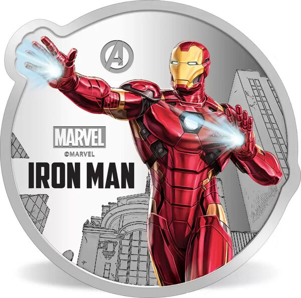 Pièce de monnaie en argent g 31.1 (1 oz) millésime marvel pamp iron man