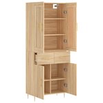 vidaXL Buffet haut Chêne sonoma 69 5x34x180 cm Bois d'ingénierie