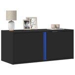 vidaXL Meuble TV mural avec lumières LED noir 80x31x35 cm