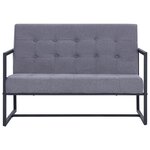 vidaXL Canapé-lit à 2 places avec accoudoirs gris clair acier et tissu
