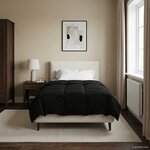vidaXL Duvet complet toute l'année Noir 155 x 200 cm Microfibre