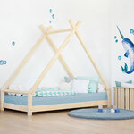 Lit Tipi enfant bois massif blanc 90 x 160 cm