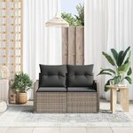 vidaXL Canapé de jardin avec coussin Gris 121 x 62 x 69cm polyrotin