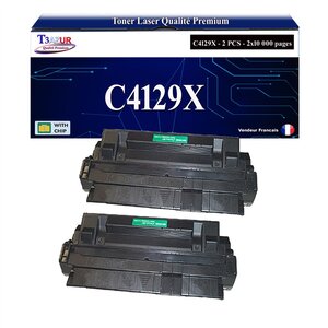 T3AZUR -2x Toners compatibles avec HP C4129X (29X) pour HP LaserJet 5000  5000DN  5000GN  5000N  5000TN  5100  5100DTN  5100TN