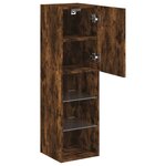 vidaXL Meuble TV avec lumières LED chêne fumé 30 5x30x102 cm