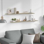 vidaXL Étagères murales 2 Pièces blanc et chêne sonoma 100x9x3 cm