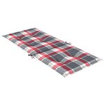 vidaXL Coussins de chaise jardin dossier haut lot de 4 carreaux rouges