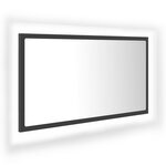 vidaXL Miroir à LED de salle de bain Gris 80x8 5x37 cm Acrylique