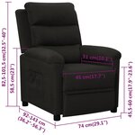 vidaXL Fauteuil inclinable Noir Tissu